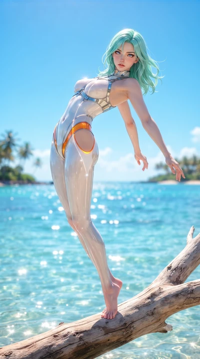 score_9, masterpiece, best quality, ultra-detailed, high-budget anime keyframe, editorial fashion photography, tasteful artistic composition, Japanese woman. low angle full-body shot from head to toe showing her feet, filling the entire 9:16 vertical