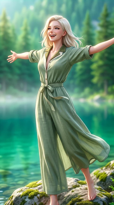 score_9, masterpiece, best quality, ultra-detailed, high-budget anime keyframe, semi-realistic 3D game render, editorial fashion photography, tasteful artistic composition, Caucasian woman. close-up cowboy shot from the waist and thighs up, the chara