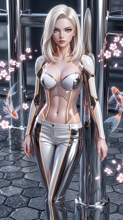 score_9, masterpiece, best quality, ultra-detailed, high-budget anime keyframe, editorial fashion photography, tasteful artistic composition, Caucasian woman. close-up cowboy shot from the waist and thighs up, the character dominates the composition,