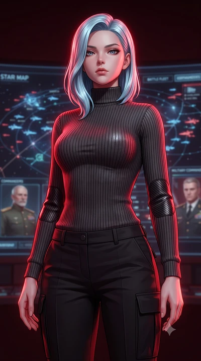 score_9, masterpiece, best quality, ultra-detailed, high-budget anime keyframe, editorial fashion photography, tasteful artistic composition, Korean woman. close-up cowboy shot from the waist and thighs up, the character dominates the composition, fi