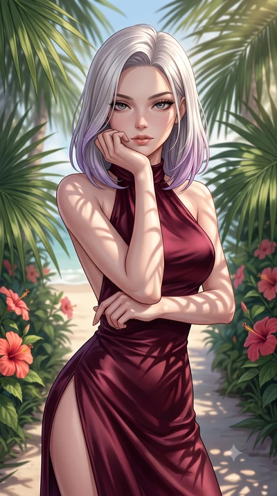 score_9, masterpiece, best quality, ultra-detailed, high-budget anime keyframe, editorial fashion photography, tasteful artistic composition, Caucasian woman woman. close-up cowboy shot from the waist and thighs up, the character dominates the compos