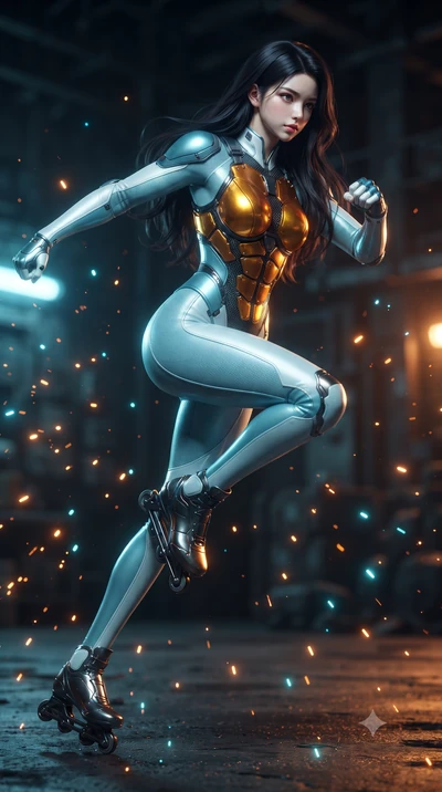 score_9, masterpiece, best quality, ultra-detailed, high-budget anime keyframe, editorial fashion photography, tasteful artistic composition, Korean woman. low angle full-body shot from head to toe showing her feet, filling the entire 9:16 vertical f