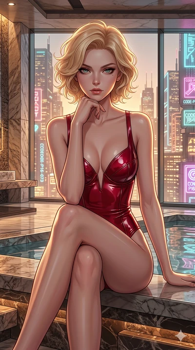 score_9, masterpiece, best quality, ultra-detailed, high-budget anime keyframe, editorial fashion photography, tasteful artistic composition, Caucasian woman, strictly human ears. cowboy shot from the thighs up, character and outfit filling the frame