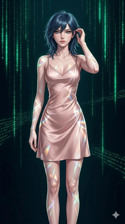 score_9, masterpiece, best quality, ultra-detailed, high-budget anime keyframe, editorial fashion photography, tasteful artistic composition, Caucasian woman, strictly human ears. cowboy shot from the thighs up, character and outfit filling the frame