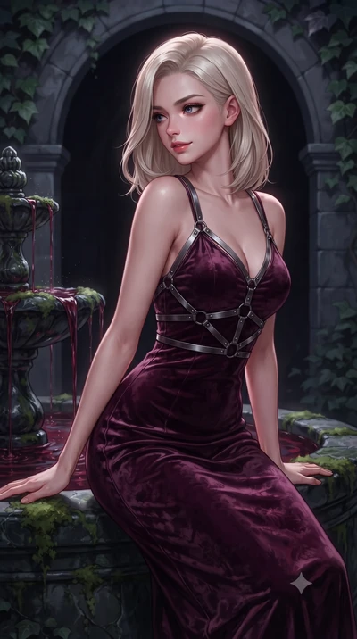 score_9, masterpiece, best quality, ultra-detailed, high-budget anime keyframe, editorial fashion photography, tasteful artistic composition, Caucasian woman. close-up cowboy shot from the waist and thighs up, the character dominates the composition,