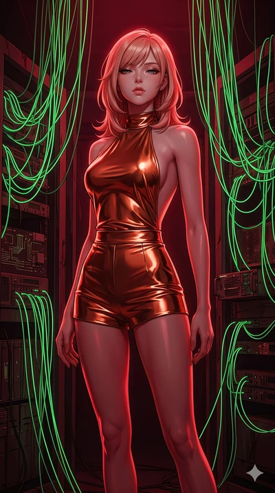 score_9, masterpiece, best quality, ultra-detailed, high-budget anime keyframe, editorial fashion photography, tasteful artistic composition, Japanese woman. cowboy shot from the thighs up, character and outfit filling the frame for maximum editorial