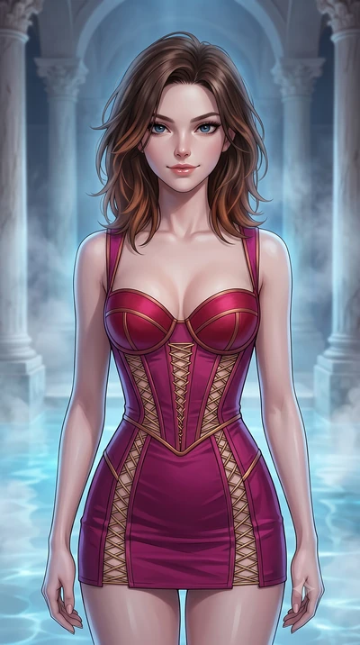 score_9, masterpiece, best quality, ultra-detailed, high-budget anime keyframe, editorial fashion photography, tasteful artistic composition, Korean woman. close-up cowboy shot from the waist and thighs up, the character dominates the composition, fi