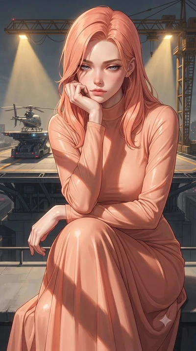 score_9, masterpiece, best quality, ultra-detailed, high-budget anime keyframe, editorial fashion photography, tasteful artistic composition, Japanese woman. close-up cowboy shot from the waist and thighs up, the character dominates the composition, 