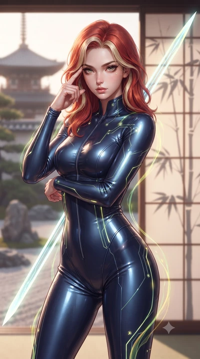 score_9, masterpiece, best quality, ultra-detailed, high-budget anime keyframe, editorial fashion photography, tasteful artistic composition, Caucasian woman. close-up cowboy shot from the waist and thighs up, the character dominates the composition,