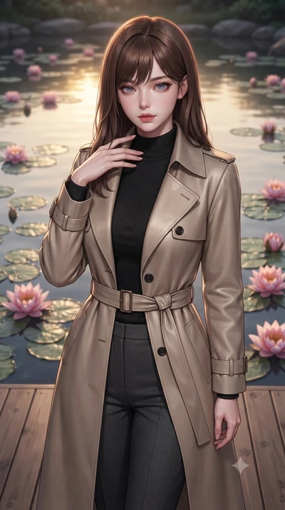 score_9, masterpiece, best quality, ultra-detailed, high-budget anime keyframe, editorial fashion photography, tasteful artistic composition, Korean woman woman. close-up cowboy shot from the waist and thighs up, the character dominates the compositi