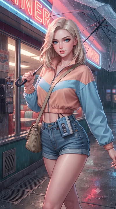 score_9, masterpiece, best quality, ultra-detailed, high-budget anime keyframe, editorial fashion photography, tasteful artistic composition, Caucasian woman. close-up cowboy shot from the waist and thighs up, the character dominates the composition,