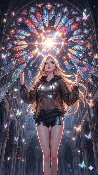 score_9, masterpiece, best quality, ultra-detailed, high-budget anime movie keyframe, cinematic anime lighting, intricate line art, Korean anime girl. Upper body filling screen focusing on her alluring features and slim-fit silhouette. observing a su