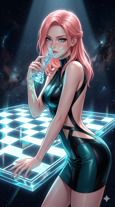 score_9, masterpiece, best quality, ultra-detailed, high-budget anime keyframe, editorial fashion photography, tasteful artistic composition, Japanese woman. Upper body close-up from the thighs up, character filling the screen for maximum presence. S