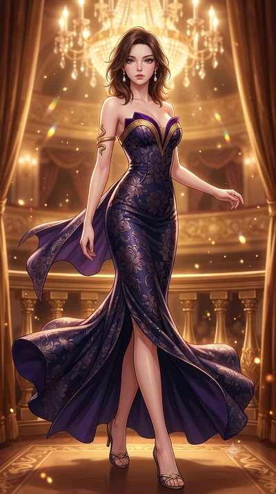 score_9, masterpiece, best quality, ultra-detailed, high-budget anime keyframe, semi-realistic 3D game render, editorial fashion photography, tasteful artistic composition, Korean woman. low angle full-body shot from head to toe showing her feet, fil