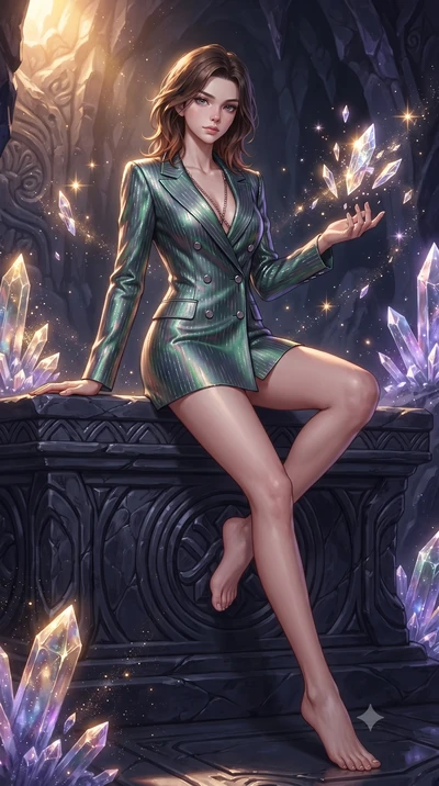 score_9, masterpiece, best quality, ultra-detailed, high-budget anime keyframe, editorial fashion photography, tasteful artistic composition, Korean woman. low angle full-body shot from head to toe showing her feet, filling the entire 9:16 vertical f