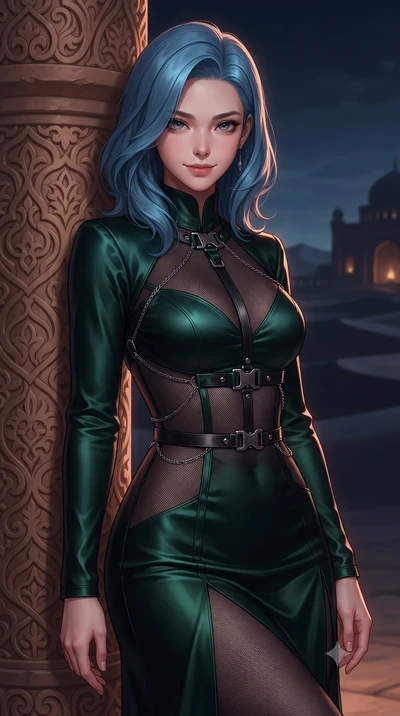 score_9, masterpiece, best quality, ultra-detailed, high-budget anime keyframe, editorial fashion photography, tasteful artistic composition, Korean woman. close-up cowboy shot from the waist and thighs up, the character dominates the composition, fi