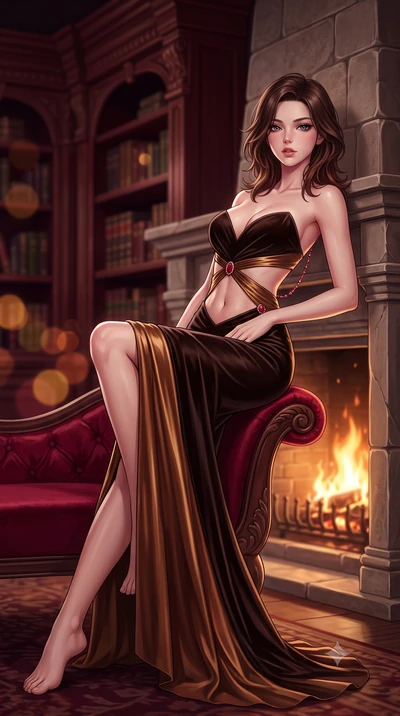 score_9, masterpiece, best quality, ultra-detailed, high-budget anime keyframe, semi-realistic 3D game render, editorial fashion photography, tasteful artistic composition, Korean woman. low angle full-body shot from head to toe showing her feet, fil
