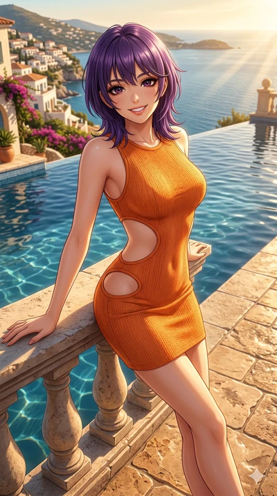 score_9, masterpiece, best quality, ultra-detailed, high-budget anime keyframe, editorial fashion photography, tasteful artistic composition, Japanese woman. cowboy shot from the thighs up, character and outfit filling the frame for maximum editorial