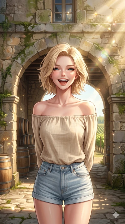 score_9, masterpiece, best quality, ultra-detailed, high-budget anime keyframe, editorial fashion photography, tasteful artistic composition, Caucasian woman, strictly human ears. cowboy shot from the thighs up, character and outfit filling the frame