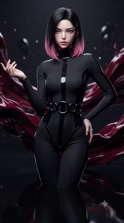 score_9, masterpiece, best quality, ultra-detailed, high-budget anime keyframe, editorial fashion photography, tasteful artistic composition, Korean woman. close-up cowboy shot from the waist and thighs up, the character dominates the composition, fi