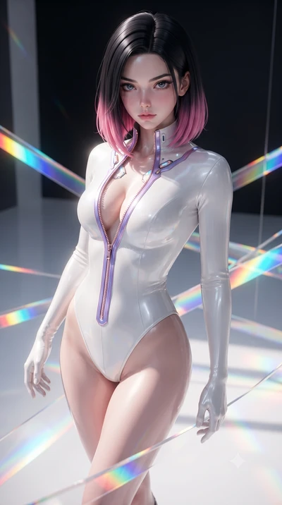 score_9, masterpiece, best quality, ultra-detailed, high-budget anime keyframe, editorial fashion photography, tasteful artistic composition, Korean woman. close-up cowboy shot from the waist and thighs up, the character dominates the composition, fi