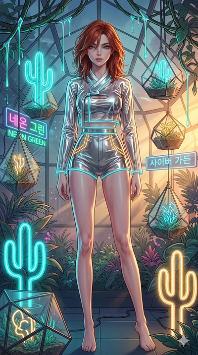 score_9, masterpiece, best quality, ultra-detailed, high-budget anime keyframe, Japanese woman. low angle full-body shot filling the entire 9:16 frame with her statuesque presence, stretching the vertical silhouette. standing in a retro-futuristic sy