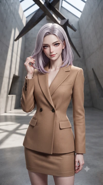 score_9, masterpiece, best quality, ultra-detailed, high-budget anime keyframe, editorial fashion photography, tasteful artistic composition, Caucasian woman, strictly human ears. close-up cowboy shot from the waist and thighs up, the character domin