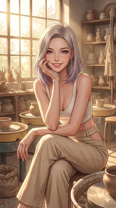 score_9, masterpiece, best quality, ultra-detailed, high-budget anime keyframe, editorial fashion photography, tasteful artistic composition, Caucasian woman, strictly human ears. cowboy shot from the thighs up, character and outfit filling the frame