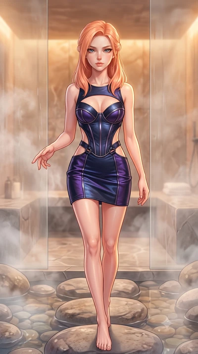 score_9, masterpiece, best quality, ultra-detailed, high-budget anime keyframe, editorial fashion photography, tasteful artistic composition, Japanese woman. close-up cowboy shot from the waist and thighs up, the character dominates the composition, 