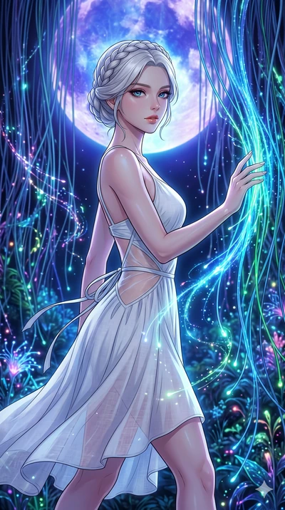 score_9, masterpiece, best quality, ultra-detailed, High-budget Anime Keyframe, vibrant colors, fluid line-art, expressive lighting, cinematic composition, Ufotable-style visual effects, top-tier animation quality, Korean woman with idol-like refined