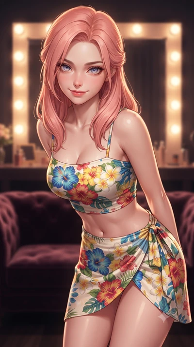 score_9, masterpiece, best quality, ultra-detailed, high-budget anime keyframe, editorial fashion photography, tasteful artistic composition, Japanese woman. close-up cowboy shot from the waist and thighs up, the character dominates the composition, 