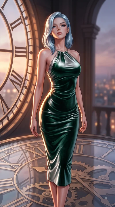 score_9, masterpiece, best quality, ultra-detailed, high-budget anime keyframe, editorial fashion photography, tasteful artistic composition, Korean woman. close-up cowboy shot from the waist and thighs up, the character dominates the composition, fi