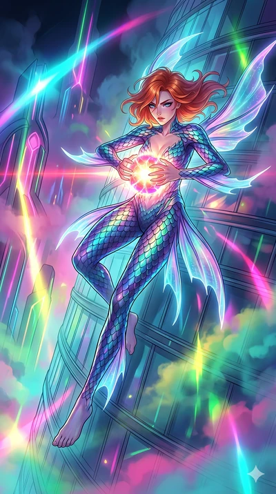 score_9, masterpiece, best quality, ultra-detailed, Set A: High-budget Anime Keyframe, Caucasian (human ears) woman. Low angle cowboy shot filling the entire 9:16 frame with her statuesque presence. Theme: Ethereal Dream. sliding down a glass skyscra