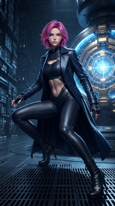 score_9, masterpiece, best quality, ultra-detailed, high-budget anime keyframe, editorial fashion photography, tasteful artistic composition, Caucasian woman. low angle full-body shot from head to toe showing her feet, filling the entire 9:16 vertica