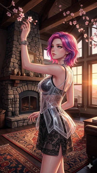score_9, masterpiece, best quality, ultra-detailed, high-budget anime keyframe, editorial fashion photography, tasteful artistic composition, Caucasian woman, strictly human ears. cowboy shot from the thighs up, character and outfit filling the frame