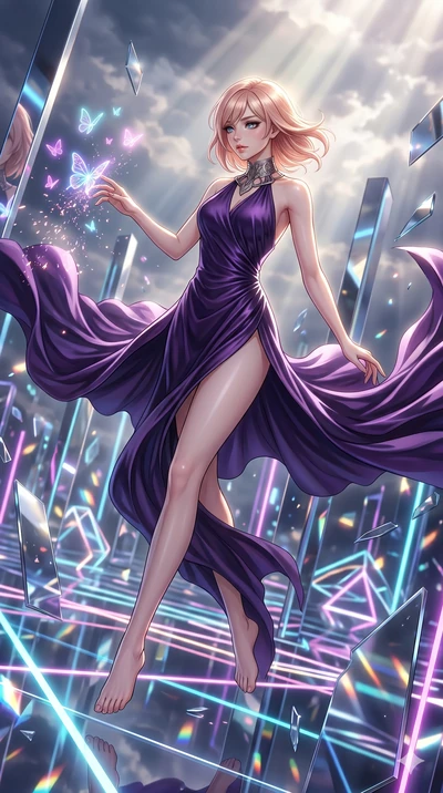 score_9, masterpiece, best quality, ultra-detailed, high-budget anime keyframe, editorial fashion photography, tasteful artistic composition, Japanese woman. upper body close-up from the thighs up, character filling the screen for maximum presence. p
