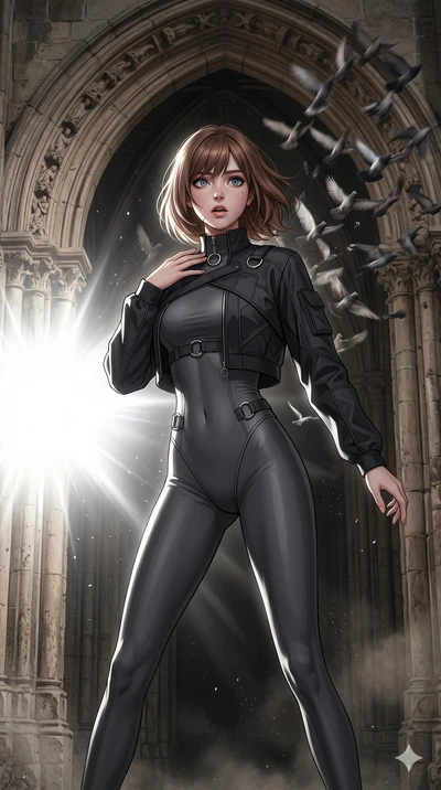 score_9, masterpiece, best quality, ultra-detailed, high-budget anime keyframe, editorial fashion photography, tasteful artistic composition, Caucasian woman, strictly human ears. cowboy shot from the thighs up, character and outfit filling the frame