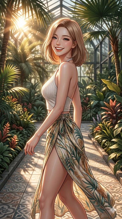 score_9, masterpiece, best quality, ultra-detailed, high-budget anime keyframe, editorial fashion photography, tasteful artistic composition, Korean woman. cowboy shot from the thighs up, character and outfit filling the frame for maximum editorial p