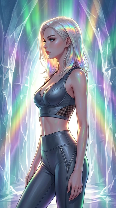 score_9, masterpiece, best quality, ultra-detailed, high-budget anime keyframe, editorial fashion photography, tasteful artistic composition, Caucasian woman, strictly human ears. cowboy shot from the thighs up, character and outfit filling the frame