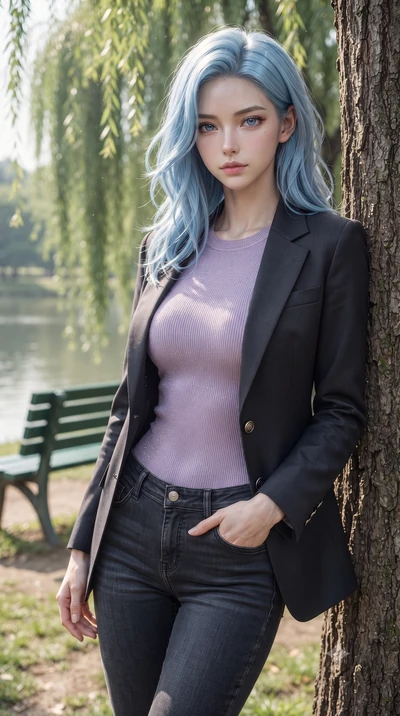 score_9, masterpiece, best quality, ultra-detailed, high-budget anime keyframe, editorial fashion photography, tasteful artistic composition, Korean woman woman. close-up cowboy shot from the waist and thighs up, the character dominates the compositi