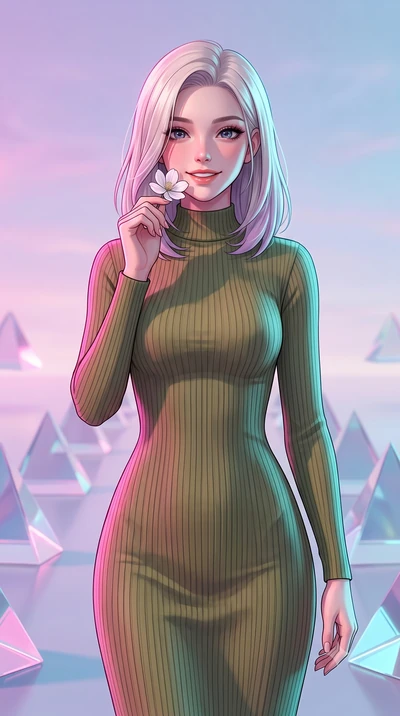 score_9, masterpiece, best quality, ultra-detailed, high-budget anime keyframe, editorial fashion photography, tasteful artistic composition, Caucasian woman, strictly human ears. close-up cowboy shot from the waist and thighs up, the character domin