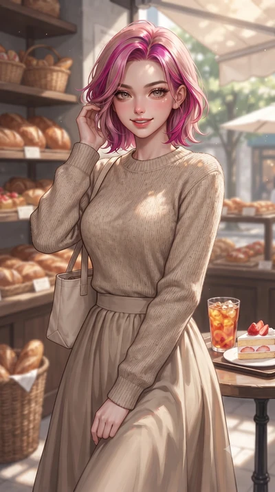score_9, masterpiece, best quality, ultra-detailed, high-budget anime keyframe, editorial fashion photography, tasteful artistic composition, Caucasian woman. close-up cowboy shot from the waist and thighs up, the character dominates the composition,