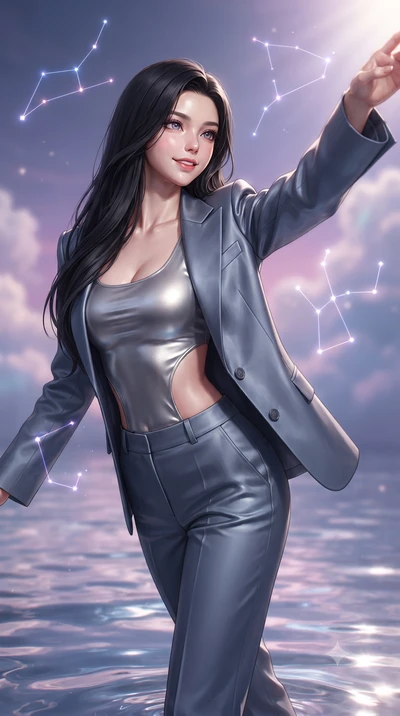 score_9, masterpiece, best quality, ultra-detailed, high-budget anime keyframe, editorial fashion photography, tasteful artistic composition, Korean woman. close-up cowboy shot from the waist and thighs up, the character dominates the composition, fi