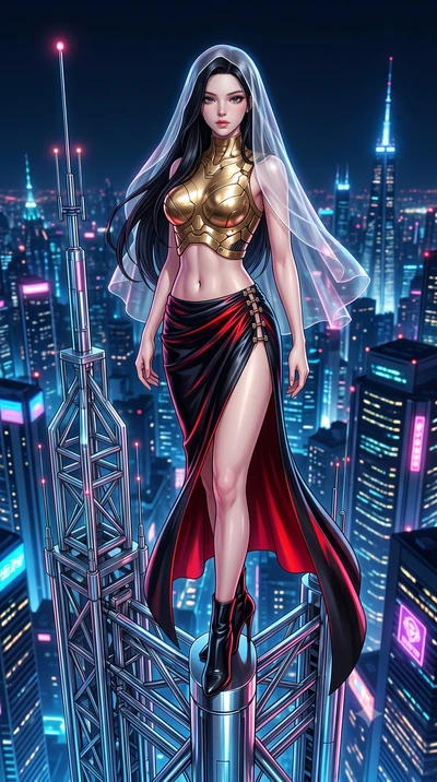 score_9, masterpiece, best quality, ultra-detailed, high-budget anime keyframe, semi-realistic 3D game render, editorial fashion photography, tasteful artistic composition, Korean woman. low angle full-body shot from head to toe showing her feet, fil