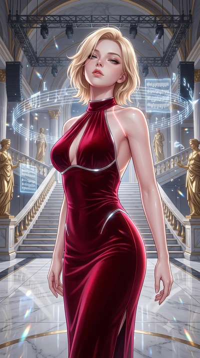 score_9, masterpiece, best quality, ultra-detailed, high-budget anime keyframe, semi-realistic 3D game render, editorial fashion photography, tasteful artistic composition, Caucasian woman. close-up cowboy shot from the waist and thighs up, the chara