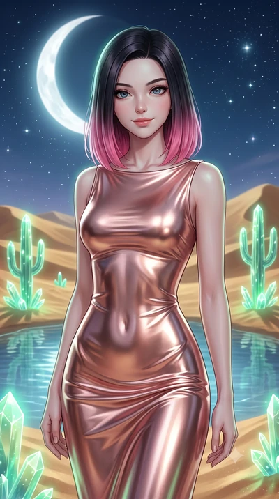 score_9, masterpiece, best quality, ultra-detailed, high-budget anime keyframe, editorial fashion photography, tasteful artistic composition, Korean woman. close-up cowboy shot from the waist and thighs up, the character dominates the composition, fi