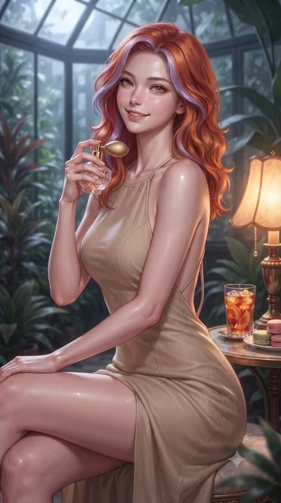 score_9, masterpiece, best quality, ultra-detailed, high-budget anime keyframe, editorial fashion photography, tasteful artistic composition, Caucasian woman. close-up cowboy shot from the waist and thighs up, the character dominates the composition,