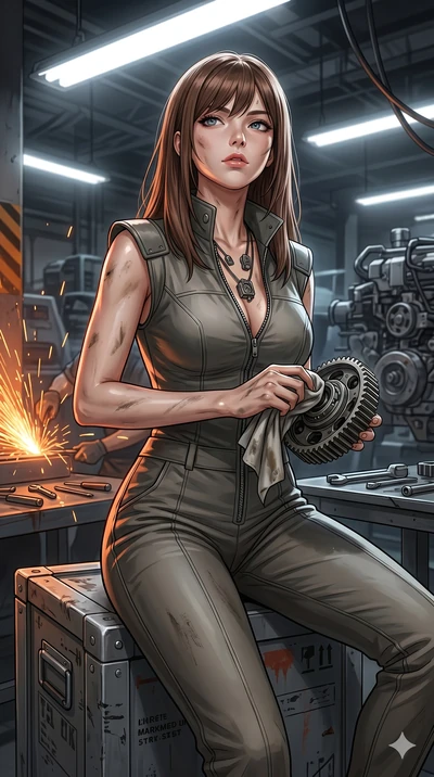 score_9, masterpiece, best quality, ultra-detailed, high-budget anime keyframe, editorial fashion photography, tasteful artistic composition, Korean woman. Upper body close-up from the thighs up, character filling the screen for maximum presence. Res