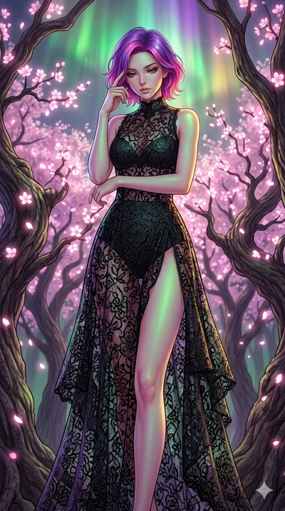 score_9, masterpiece, best quality, ultra-detailed, high-budget anime keyframe, editorial fashion photography, tasteful artistic composition, Caucasian woman, strictly human ears. cowboy shot from the thighs up, character and outfit filling the frame