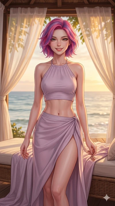 score_9, masterpiece, best quality, ultra-detailed, high-budget anime keyframe, editorial fashion photography, tasteful artistic composition, Caucasian woman, strictly human ears. cowboy shot from the thighs up, character and outfit filling the frame